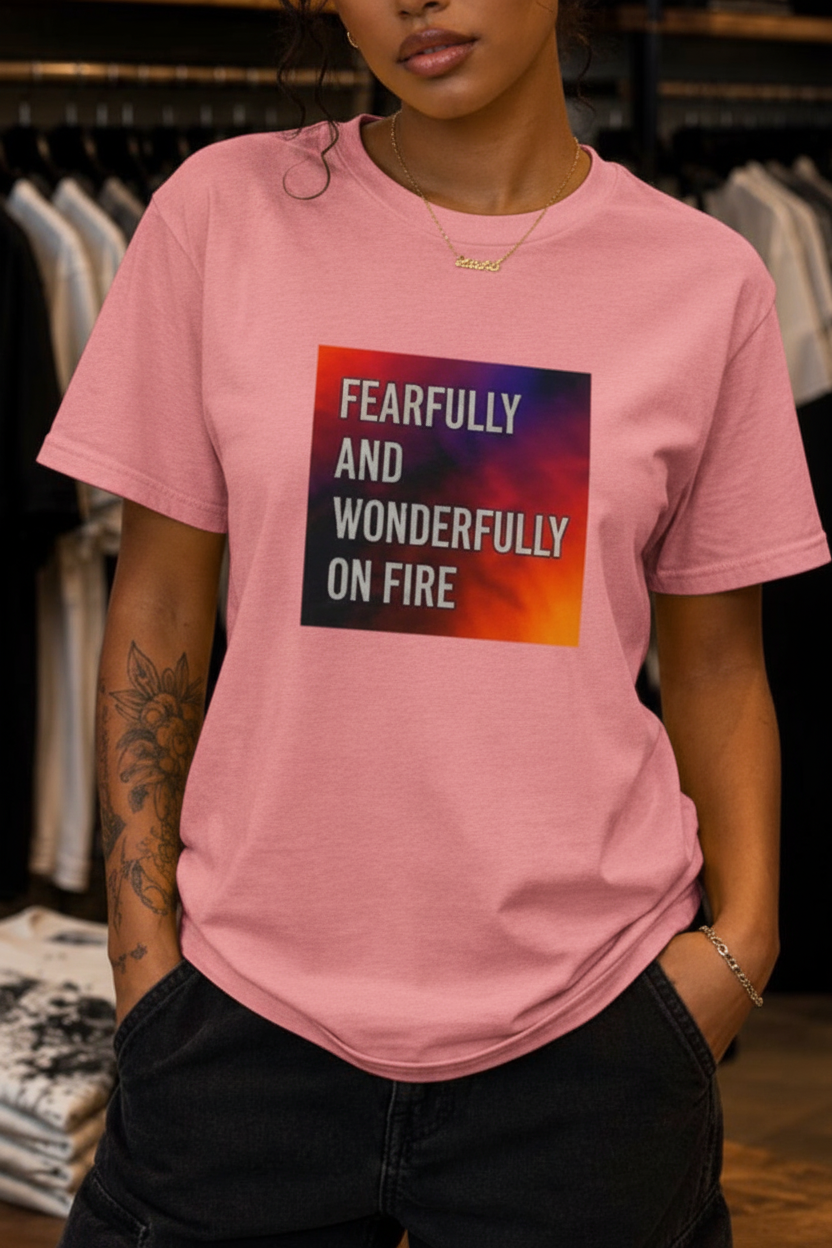 Pink shirt front - Fearfully And Wonderfully On Fire